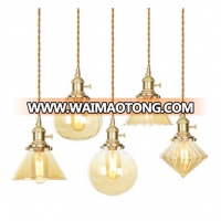 Modern Glass Pendant Lamps Nordic Loft LED Copper Hanging Lamp Decoration Lighting indoor lights