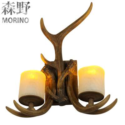 Morino Lighting Rustic Deer Horn Antler Wall Sconce 2 Light Fixtures