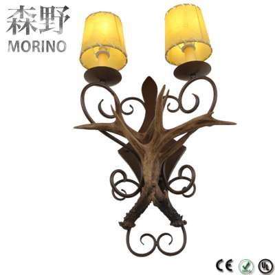 Wholesale vintage resin antlers modern hotel wall lamp with E14 edison bulb wall lamp hotel headboard