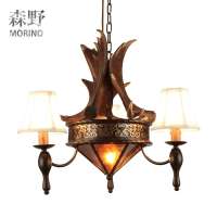 E27 Lamp Socket Modern American Style Lighting Antler Chandelier