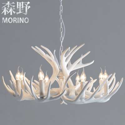 Living High Quality Natural Resin E14 Socket White Antler Chandelier